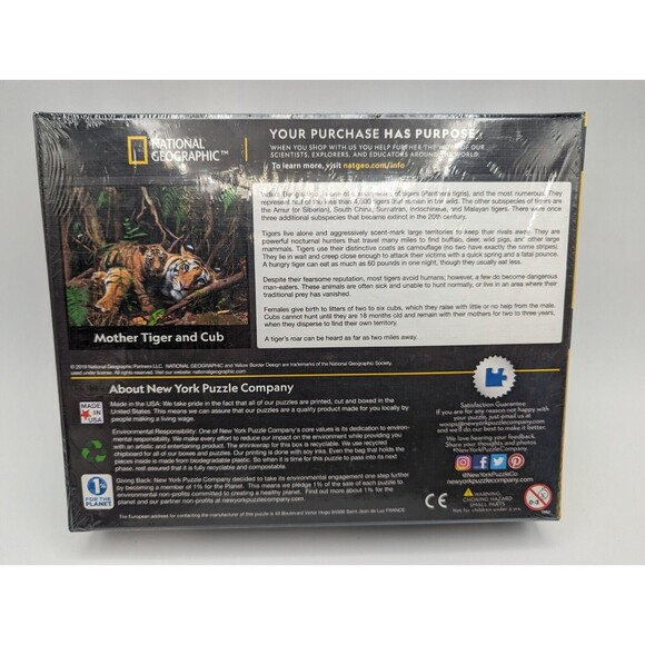 Disney National Geographic Mother Tiger 1000-pc Puzzle Sealed - Picture 5 of 9